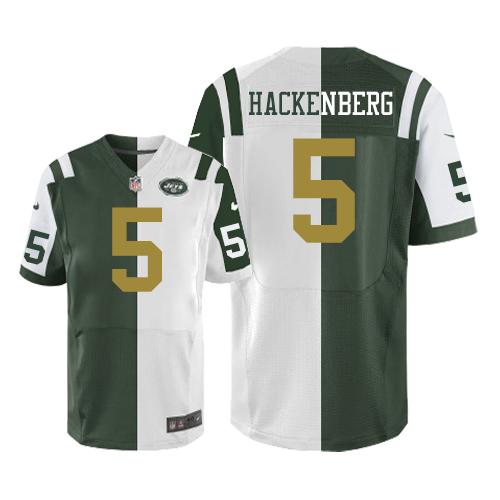 Nike Jets #5 Christian Hackenberg Green/White Men's Stitched NFL Elite Split Jersey